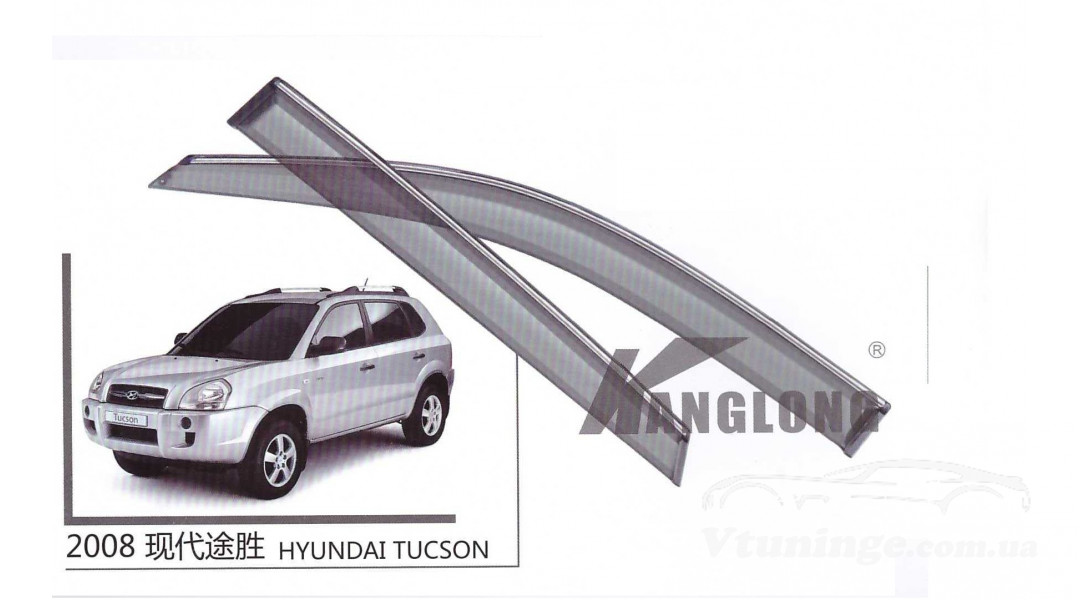 Ветровики (дефлектор окон) для Hyundai Tucson 2004-